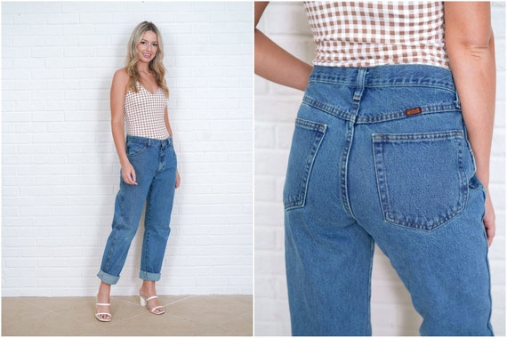 Vintage 90s Blue Jeans High Waist Denim High Wais… - image 1