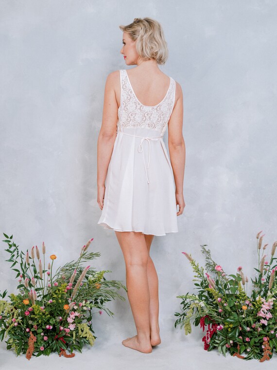 Sheer Lace Babydoll with Feather Trim - Festive Boudoir Edit