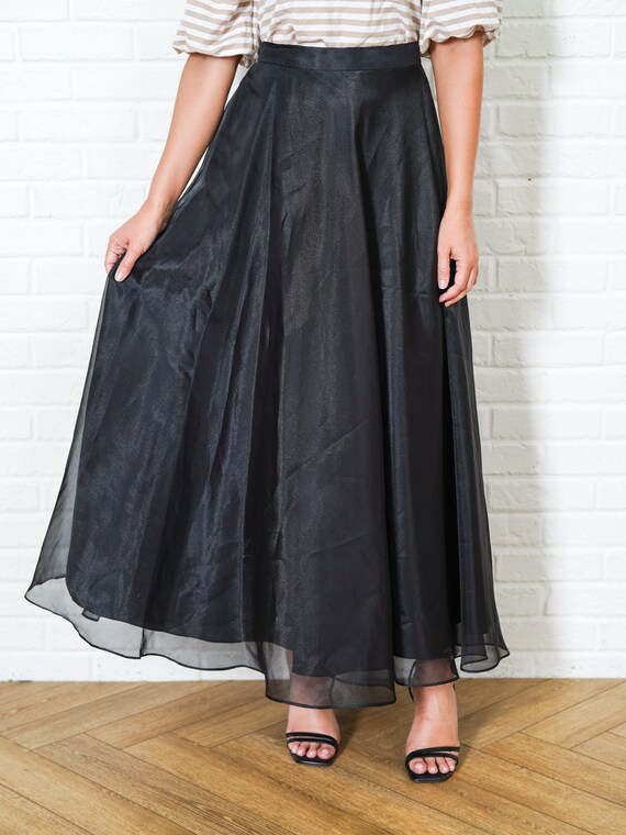 High waisted maxi skirt 80s hotsell