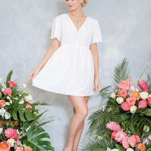 Vintage victoria secret cream babydoll nightgown slip dress mini lingerie bridal boudoir M image 3