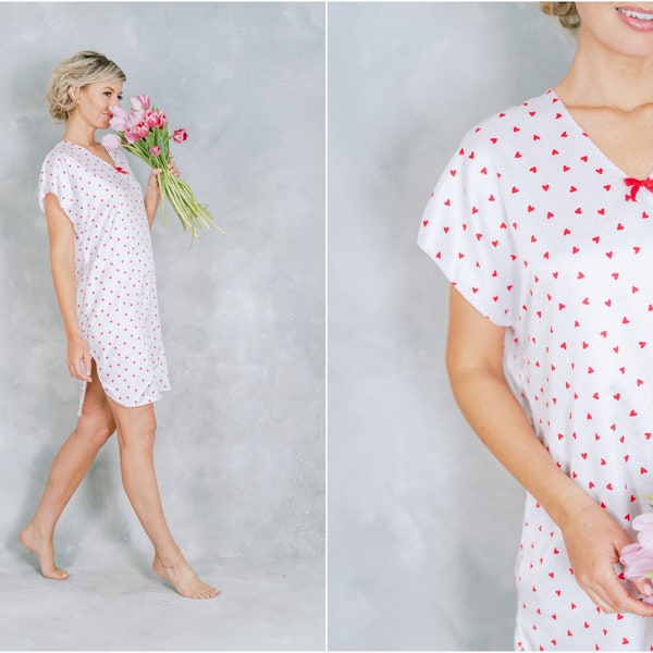 Heart Valentine Nightgown Etsy