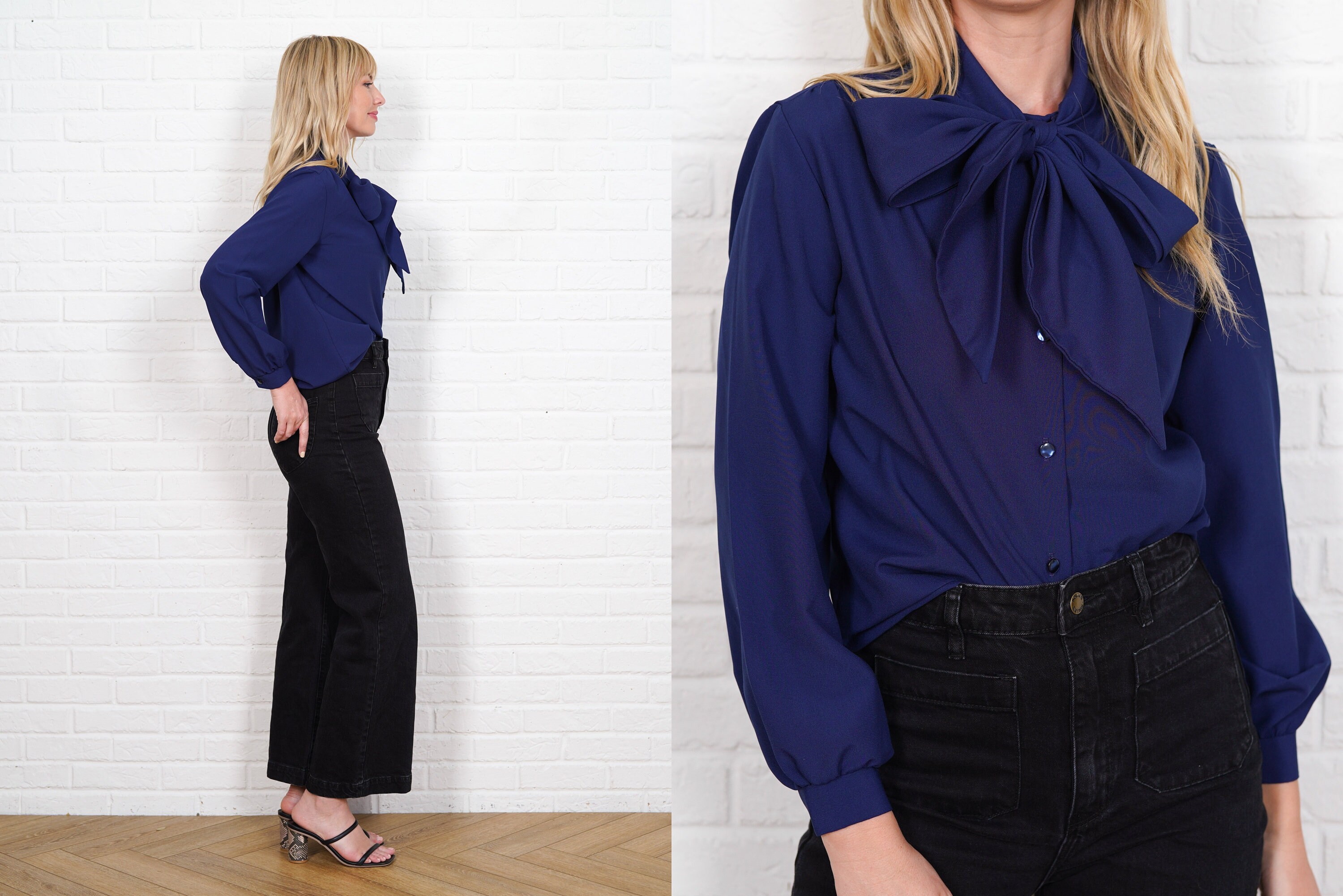 louren drape cape blouse フリルブラウス