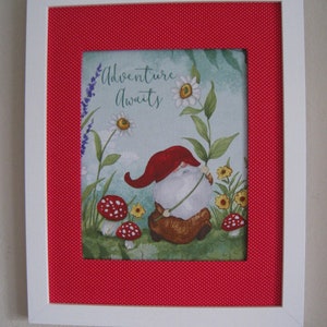 Fabric Framed Art - Gnomes - Fabric Mat