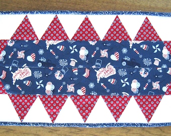 Quilted Small Table Runner - America's Birthday - 23.5" Long