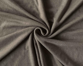 Mushroom Merino Wool Jersey | Danish Rib Knit Fabric by the Meter | Women