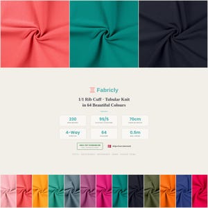 Rib cuff fabric specs: 230gsm, 70cm tubular, OEKO-TEX certified