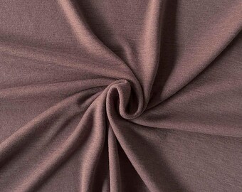 Rose Brown Merino Wool Jersey | Danish Rib Knit Fabric by the Meter | Women