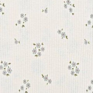 Rib knit fabric close-up of Flowers (Article 6075) Dark Old Green showing textured 2x2 ribs and blooms