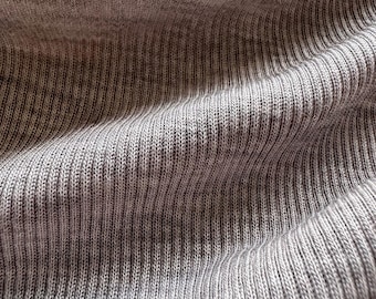 Grey / beige Merino Wool Silk Jersey | Danish Luxury Rib Knit | Tops Dresses