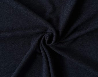 Midnight Merino Wool Jersey | Danish Rib Knit Fabric by the Meter | Women