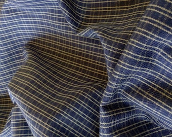 Navy Country Check Cotton Fabric | Premium Yarn-Dyed Woven | Shirts & Dresses