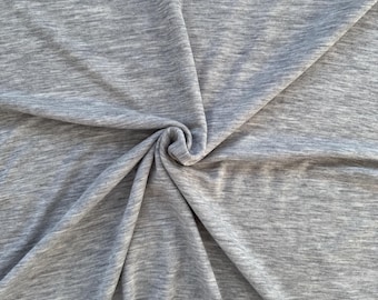 Grey Melange Merino Wool Jersey | 19.2 Micron Danish Knit | Base Layer Fabric