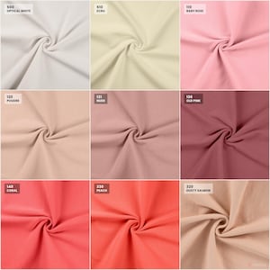 Rib cuff color chart: whites, pinks, and coral shades with color codes