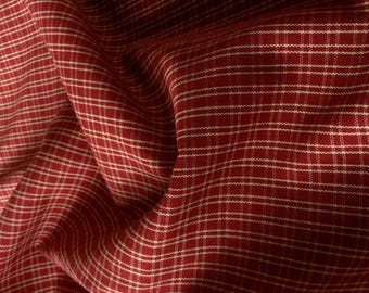 Red Country Check Cotton Fabric | Premium Yarn-Dyed Woven | Shirts & Christmas Sewing