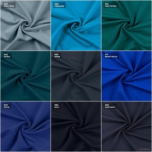 Sommersweat color chart: blues and navy shades with color codes