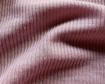 Light Pink Merino Wool Silk Jersey | Ultra Soft Danish Rib Knit | Elegant Tops