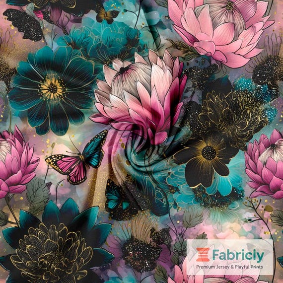 cotton jersey dress fabric Romantic Garden | Enchanting Floral Print Ebay Size:30 in. Also popular for babies wedding_dress What Is Casual Dress