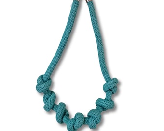 Naszyjnik z makramy | Naszyjnik z grubej liny | Biżuteria z liny 9 mm | Naszyjnik z węzłem boho | Ręcznie robiony, wyrazisty naszyjnik