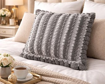 Patrón de cojín Millenium Loop de crochet: PDF de cojín texturizado DIY, decoración moderna para el hogar, ideal para principiantes, cama y sofá