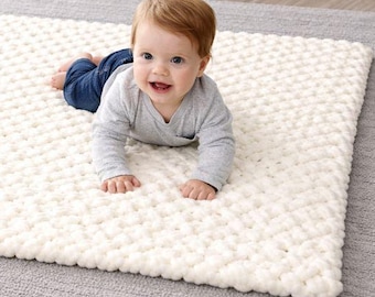 Couverture pour bébé entrecroisée au crochet, motif PDF, couverture pour bébé épaisse, adaptée aux débutants, cadeau de chambre d'enfant et de baby shower