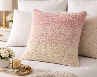 Patrón PDF de almohada de crochet texturizada: funda de cojín neutra de lujo