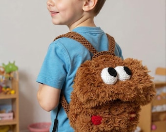 Patrón PDF de mochila de crochet para niños: mochila escolar para principiantes