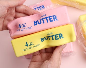 Nuevo juguete antiestrés Pink Butter Bar con textura de arcilla similar a la masa, de crecimiento lento y no tóxico.