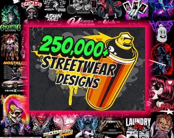 250,000+ Streetwear T-Shirt Designs Bundle (PNG, SVG, AI) (Digital Download)