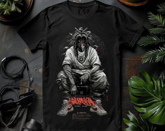 Demon Slayer Kokushibo T-Shirt – Dark Anime Samurai Graphic Tee (PNG)