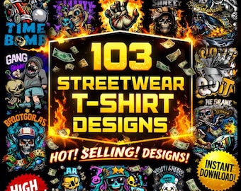 Urban T Shirt Artwork PNG | 103 Hip Hop Tee Art Designs for Apparel Brands