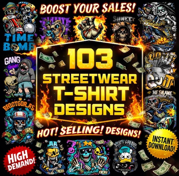 Urban T Shirt Artwork PNG | 103 Hip Hop Tee Art Designs for Apparel Brands