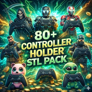 80+ Controller Stand STL Files Bundle | Digital 3D Print Models for PS5 & Xbox | Ultimate Gamer Accessory STL Pack