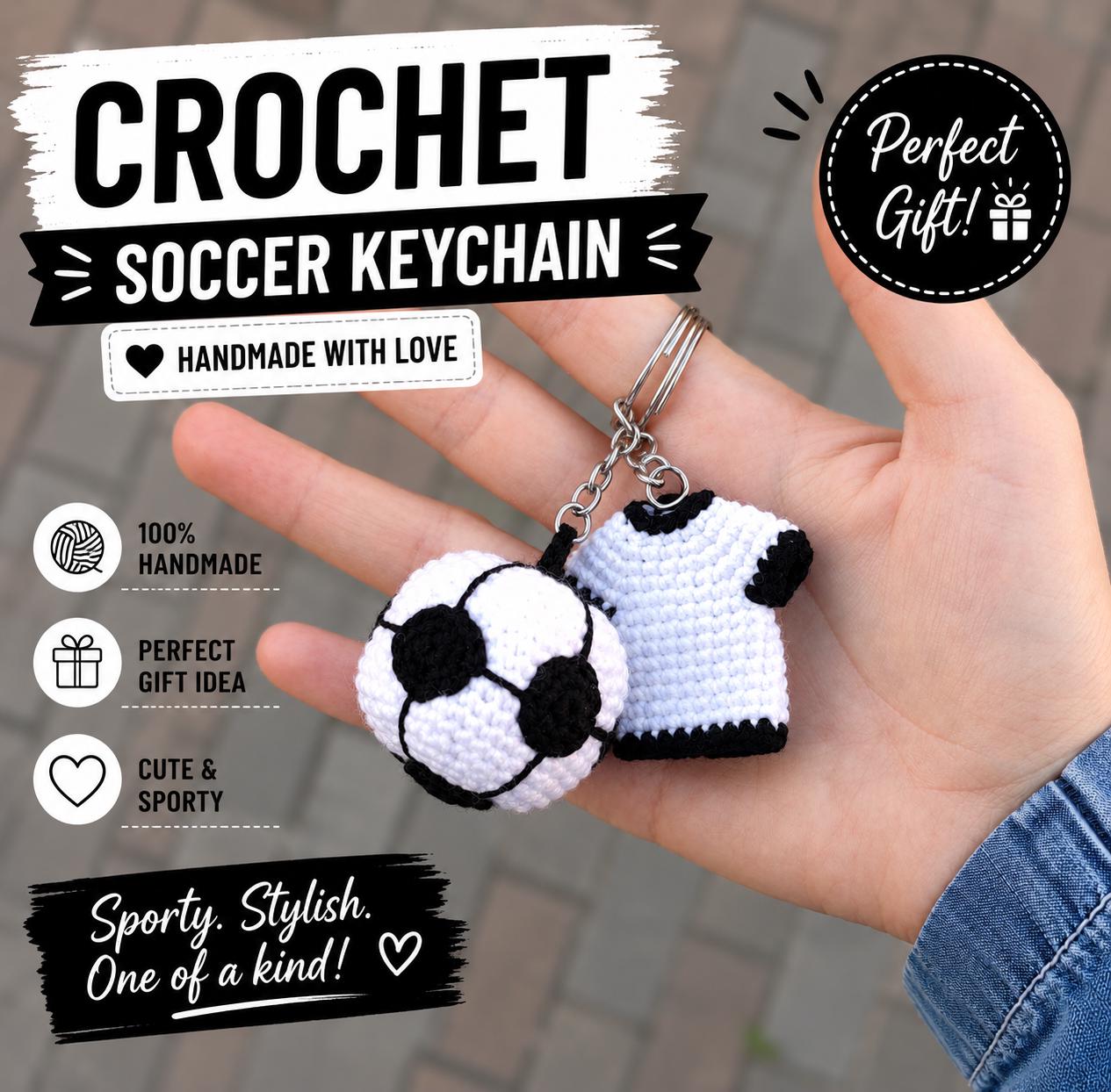 Crochet Soccer Keychain