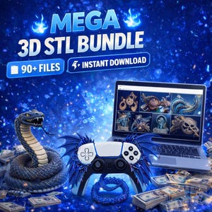3D STL-filpaket för fantasy och spel – 90+ STL-filer för 3D-utskrift, resin och FDM, omedelbar nedladdning