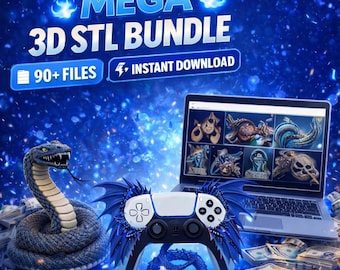 3D STL File Fantasy and Gaming Bundle – 90+ STL Files for 3D Printing, Resin & FDM, Instant Download