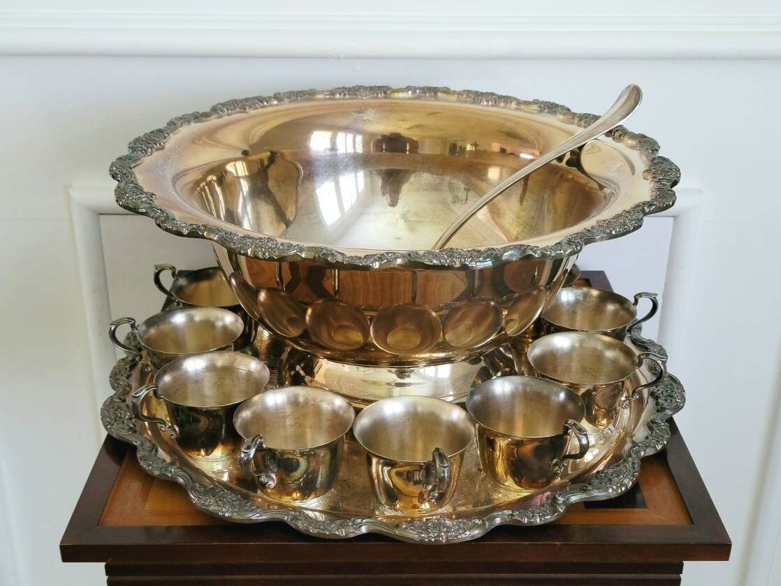 Towle silver plated hotsell punch bowl set