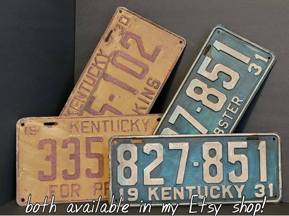 Pair of Matched 1931 Kentucky License Plates Antique 1931 Etsy