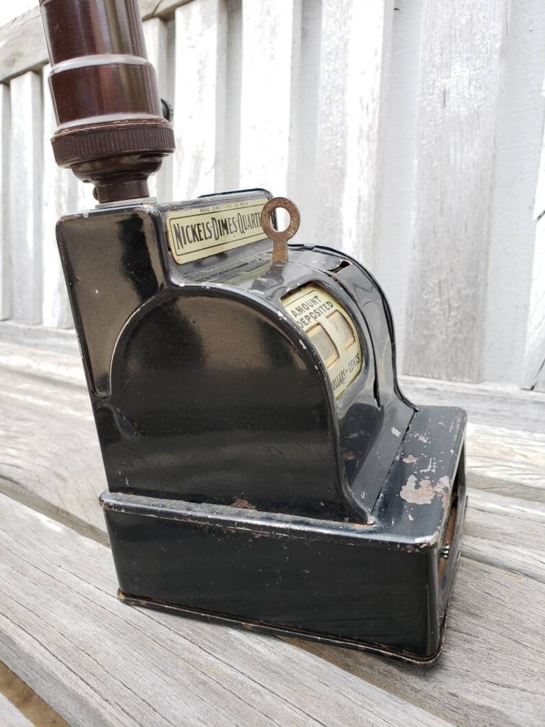 Vintage Repurposed Table Lamp Uncle Sams Cash Register Bank Light