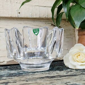 Vintage Orrefors Sweden Corona Crystal Bowl | Lars Hellsten Design | Swedish Clear Crystal Bowl