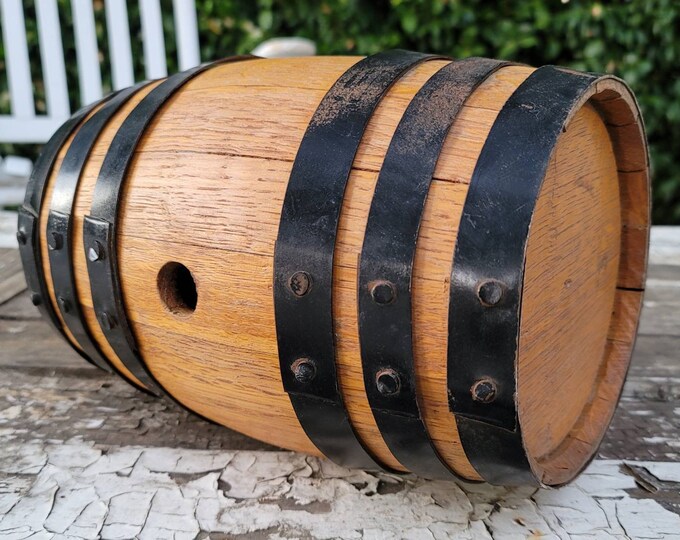 Medium 10.75 Wooden Aging Keg With Black Metal Bands Etsy