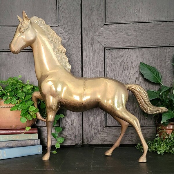 Brass Horse Statue Etsy