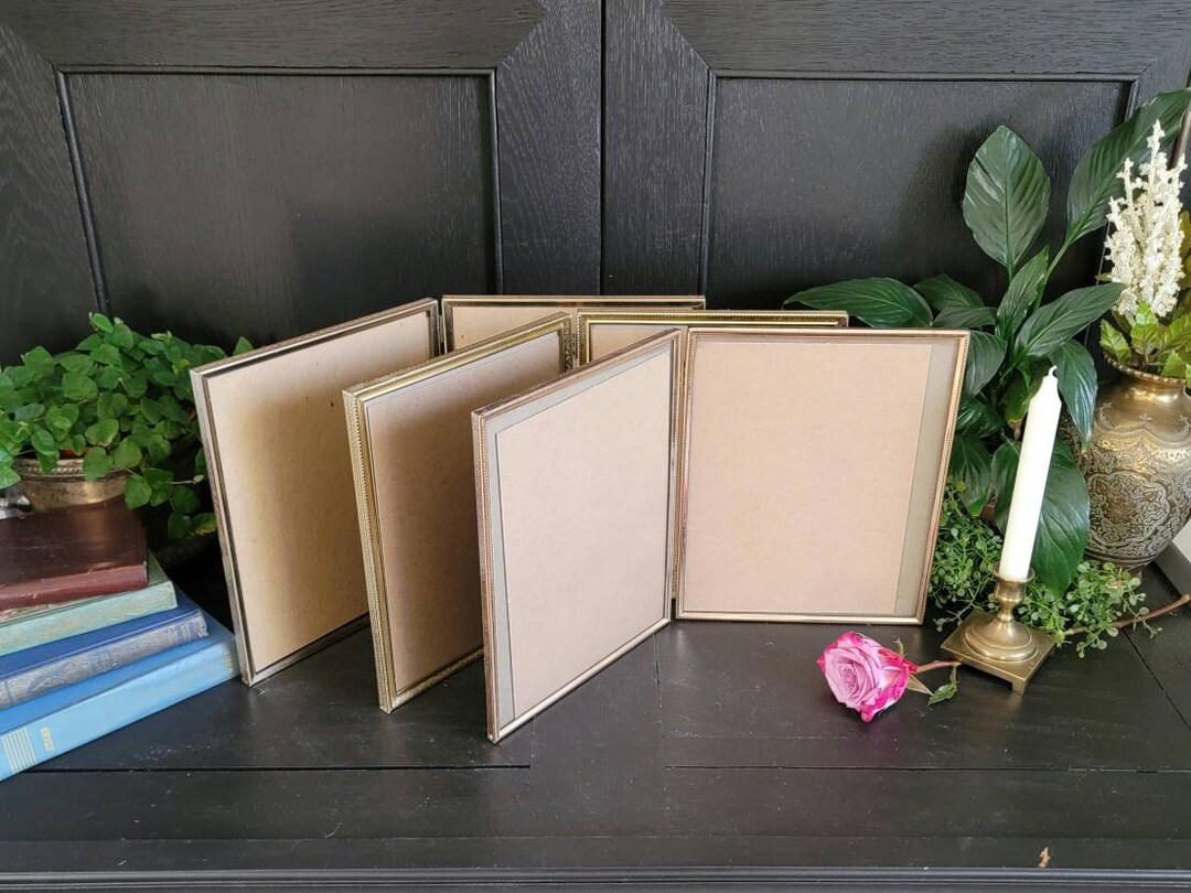 Set of Three Vintage Gold 8x10 Bifold Picture Frames - Wedding or Home ...