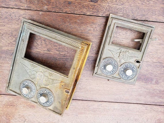 Set Of Two Vintage Po Box Post Office Box Doors Steampunk Etsy
