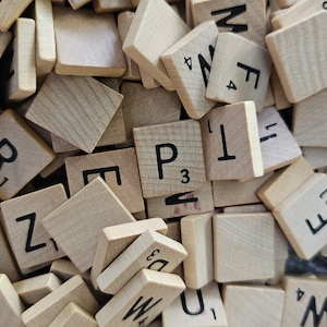 Bulk lot of 200 Scrabble Tiles | Crafting Scrapbooking Wood Letters | Bulk Wooden Alphabet Letter Tiles