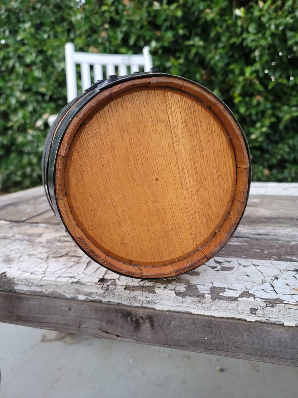 Medium 10.75 Wooden Aging Keg With Black Metal Bands Etsy