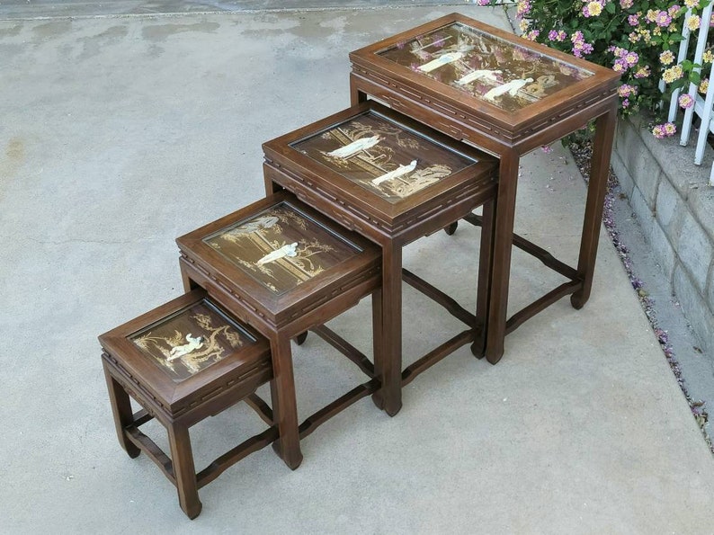 vintage asian nesting tables