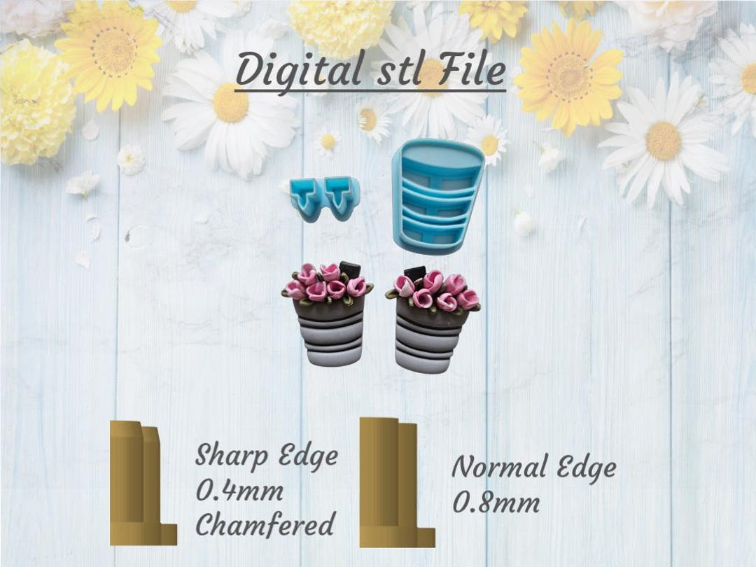 Digital STL File - Flower Bucket & Labels Cutter Set - Etsy