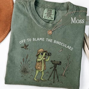 Birdwatching Shirt Comfort Colors Off to Blame the Binocular, birder humor tee, bird nerd gift, backyard birding graphic tee