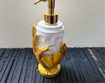 Dispenser di sapone creativo – Design "Dito d'oro" – Pompa per sapone per le mani ricaricabile – Divertente decorazione per il bancone del bagno e della cucina