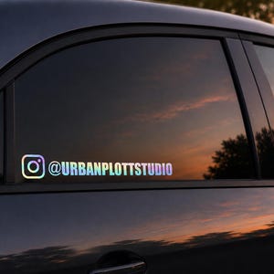 Instagram Autoaufkleber Personalisiert | Instagram Name Sticker fürs Auto | Social Media Autoscheiben Aufkleber |Wunschname|Holograpic| Matt